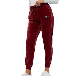 Nike- Women's XS- Maroon PLush Velour Heritage Jogger Pants